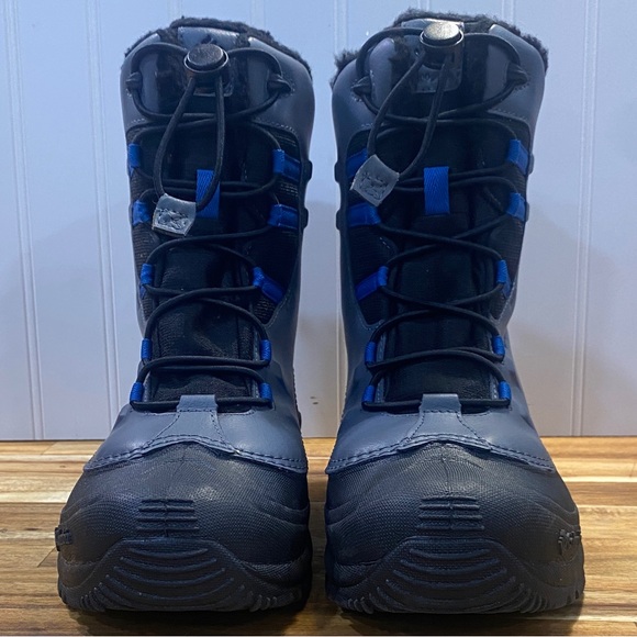 Columbia Big Kids' Bugaaboot Gray and Blue Waterproof Snow Boots - Picture 4 of 7